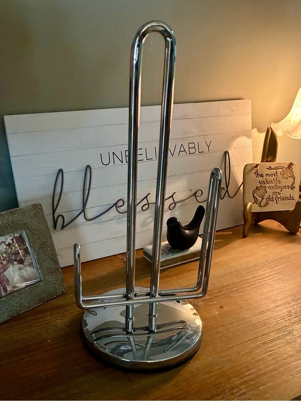 Chrome Paper Towel Holder - Polished Silver